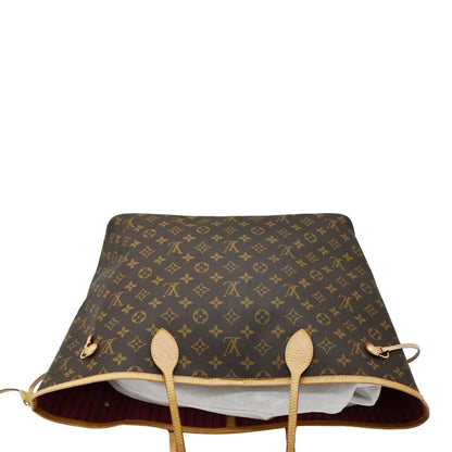 LOUIS VUITTON Neverfull GM Monogram Canvas Shoulder Bag Fuchsia