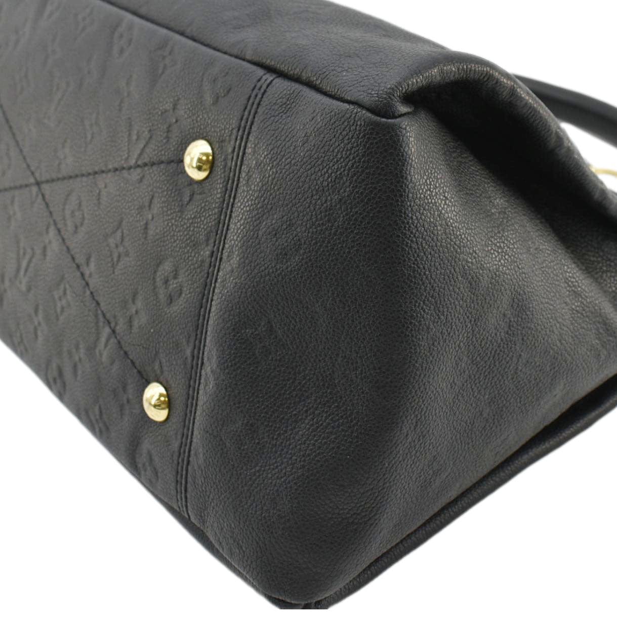 LOUIS VUITTON Artsy MM Monogram Empreinte Leather Shoulder Bag  Black