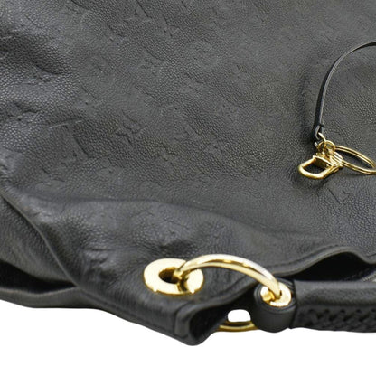 LOUIS VUITTON Artsy MM Monogram Empreinte Leather Shoulder Bag  Black