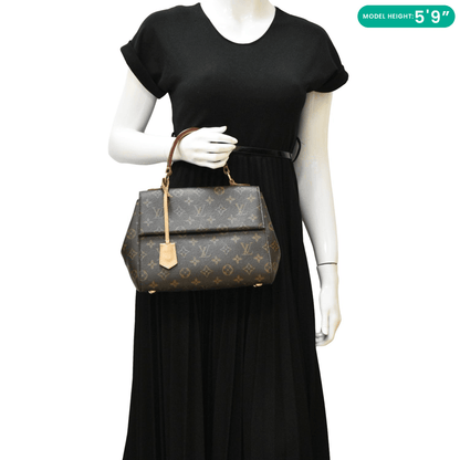 LOUIS VUITTON Cluny BB Monogram Canvas Shoulder Bag Brown