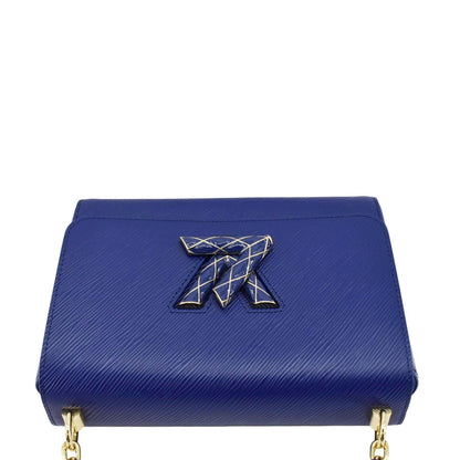 LOUIS VUITTON Twist MM Epi grained leather Shoulder Bag Dot Blue