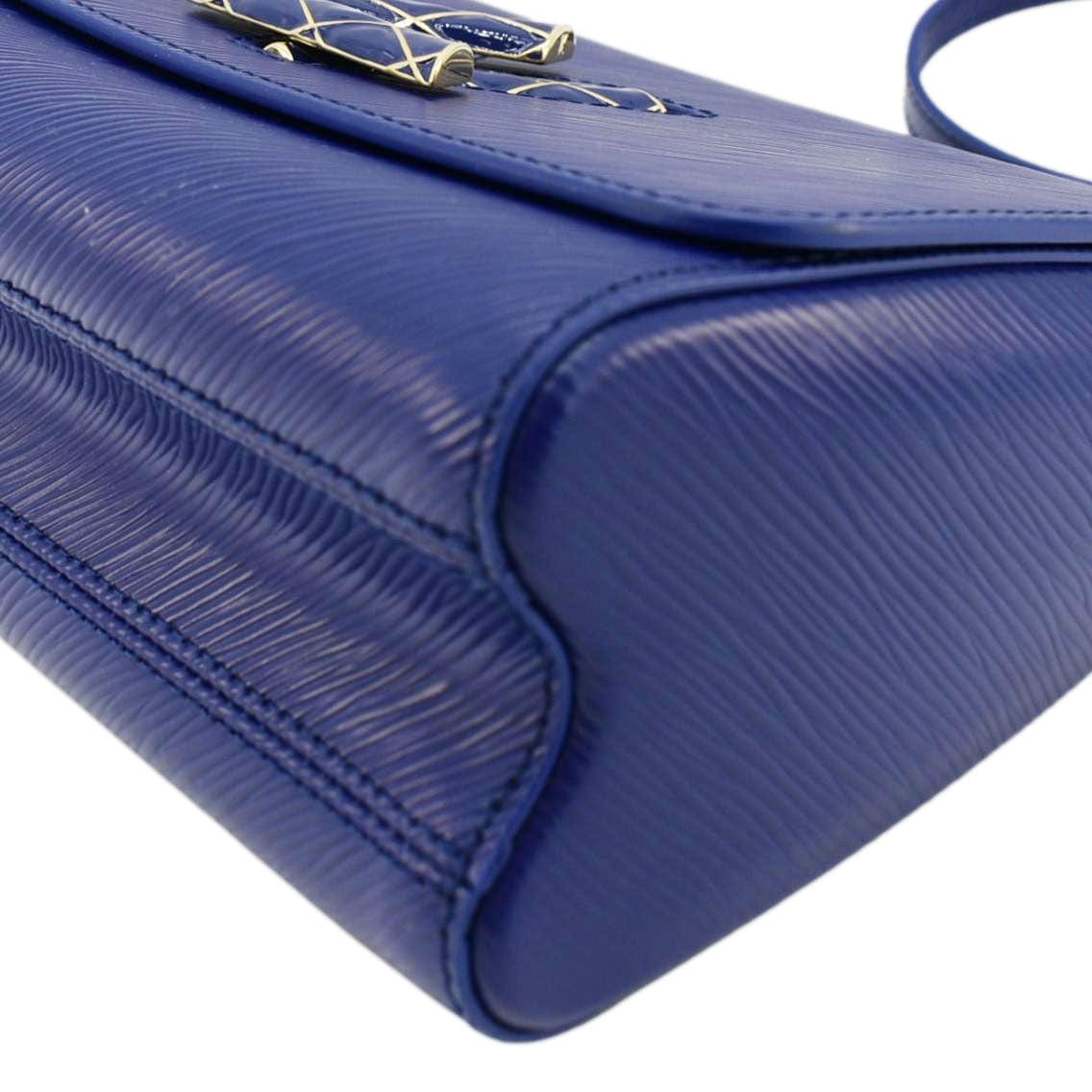 LOUIS VUITTON Twist MM Epi grained leather Shoulder Bag Dot Blue