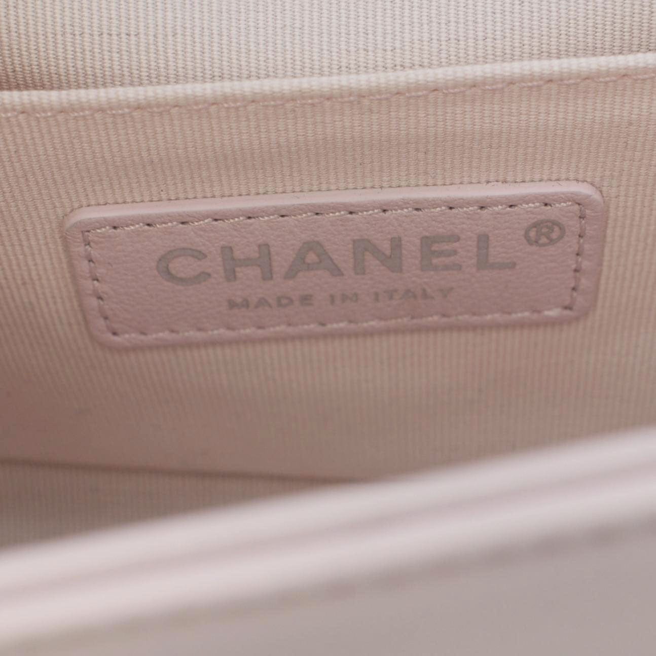 CHANEL Small Flap Boy Quilted Leather Shoulder Bag Pink