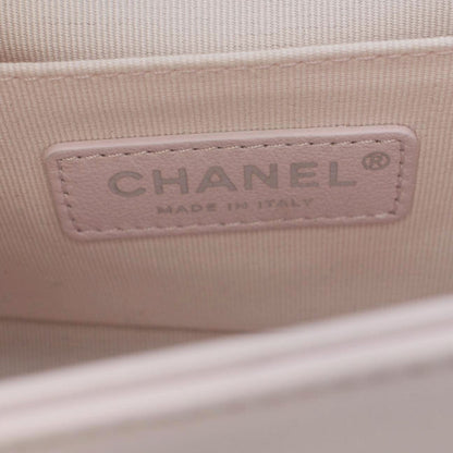 CHANEL Small Flap Boy Quilted Leather Shoulder Bag Pink