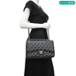 CHANEL Classic Jumbo Double Flap Quilted Caviar Leather Shoulder Bag Black