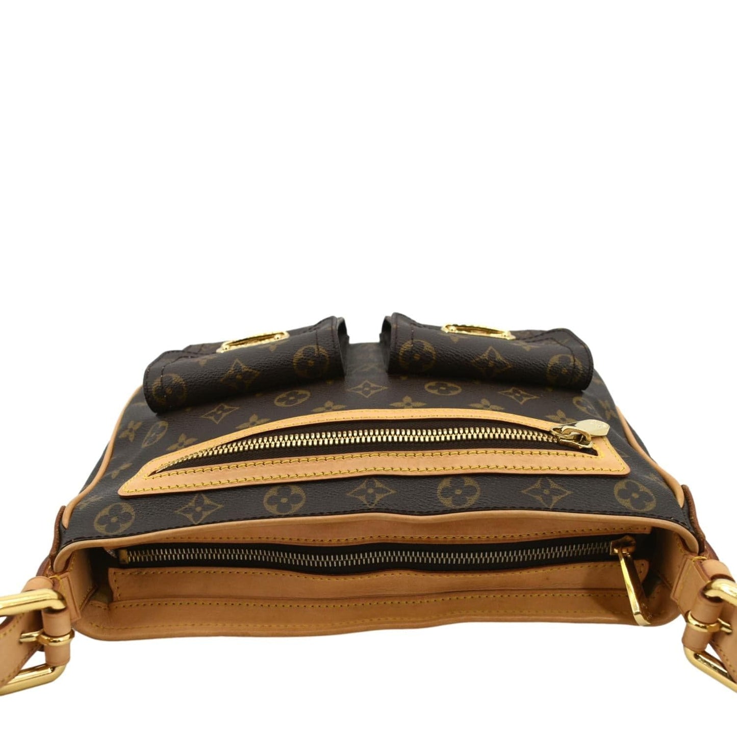LOUIS VUITTON Hudson GM Monogram Canvas Shoulder Bag Brown