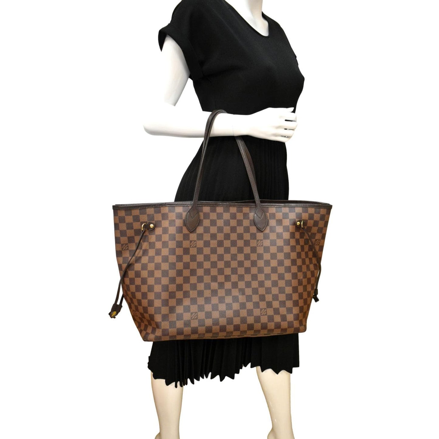 LOUIS VUITTON Neverfull GM Damier Ebene Tote Shoulder Bag Brown