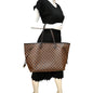 LOUIS VUITTON Neverfull GM Damier Ebene Tote Shoulder Bag Brown