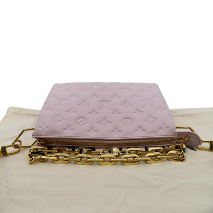 LOUIS VUITTON Coussin PM Monogram Embossed Shoulder Bag Pink