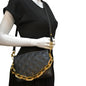 LOUIS VUITTON Coussin BB Monogram Embossed Leather Shoulder Bag Black