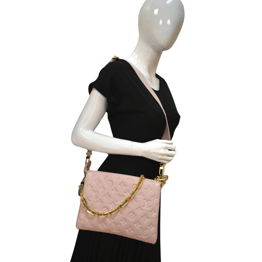 LOUIS VUITTON Coussin PM Monogram Embossed Shoulder Bag Pink