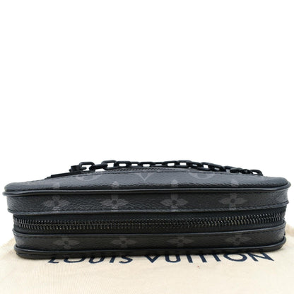LOUIS VUITTON Volga Monogram Eclipse Pochette Clutch Bag Black