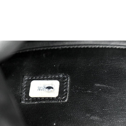 CHANEL Vintage Leather Boston Shoulder Bag Black
