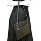 CHANEL Stitched CC Pocket Leather Shoulder Bag Black