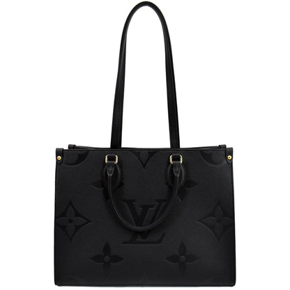 LOUIS VUITTON Onthego MM Monogram Empreinte Leather Shoulder Bag Black