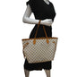 LOUIS VUITTON Neverfull MM Damier Azur Shoulder Bag White
