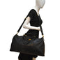 CHANEL Vintage Leather Boston Shoulder Bag Black