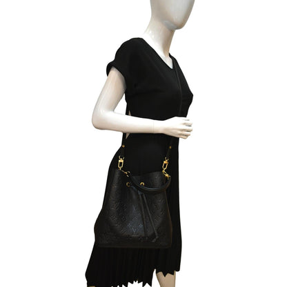 LOUIS VUITTON NeoNoe MM Monogram Empreinte Leather Shoulder Bag Black