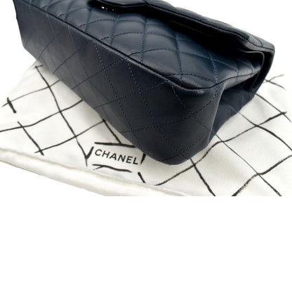 CHANEL Classic Flap Medium Leather Shoulder Bag Blue