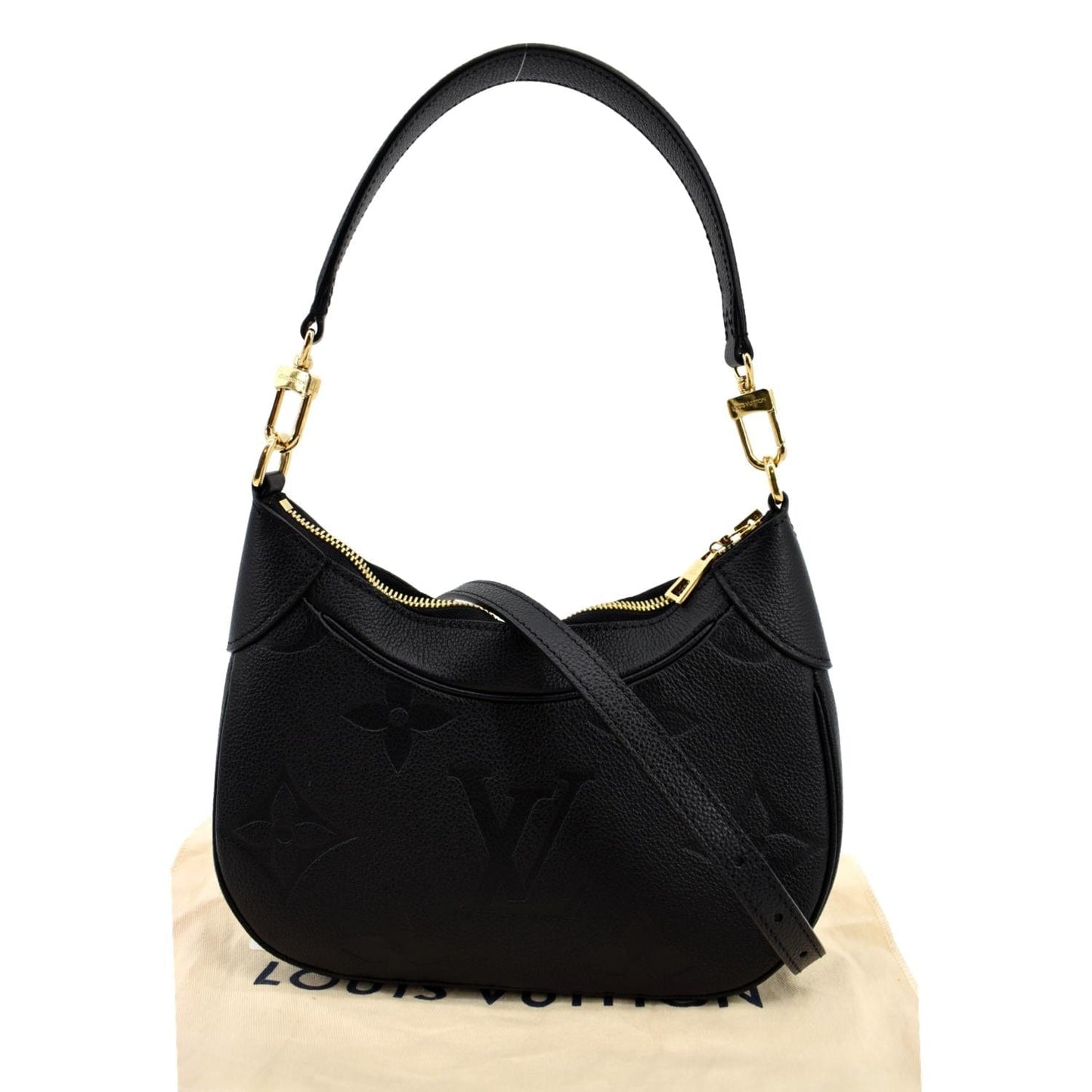LOUIS VUITTON Bagatelle Monogram Empreinte Shoulder Bag Black