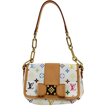 LOUIS VUITTON Patti White Monogram Shoulder Bag Multicolor