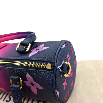 LOUIS VUITTON Papillon BB Monogram Canvas Shoulder Handbag Midnight Fuchsia