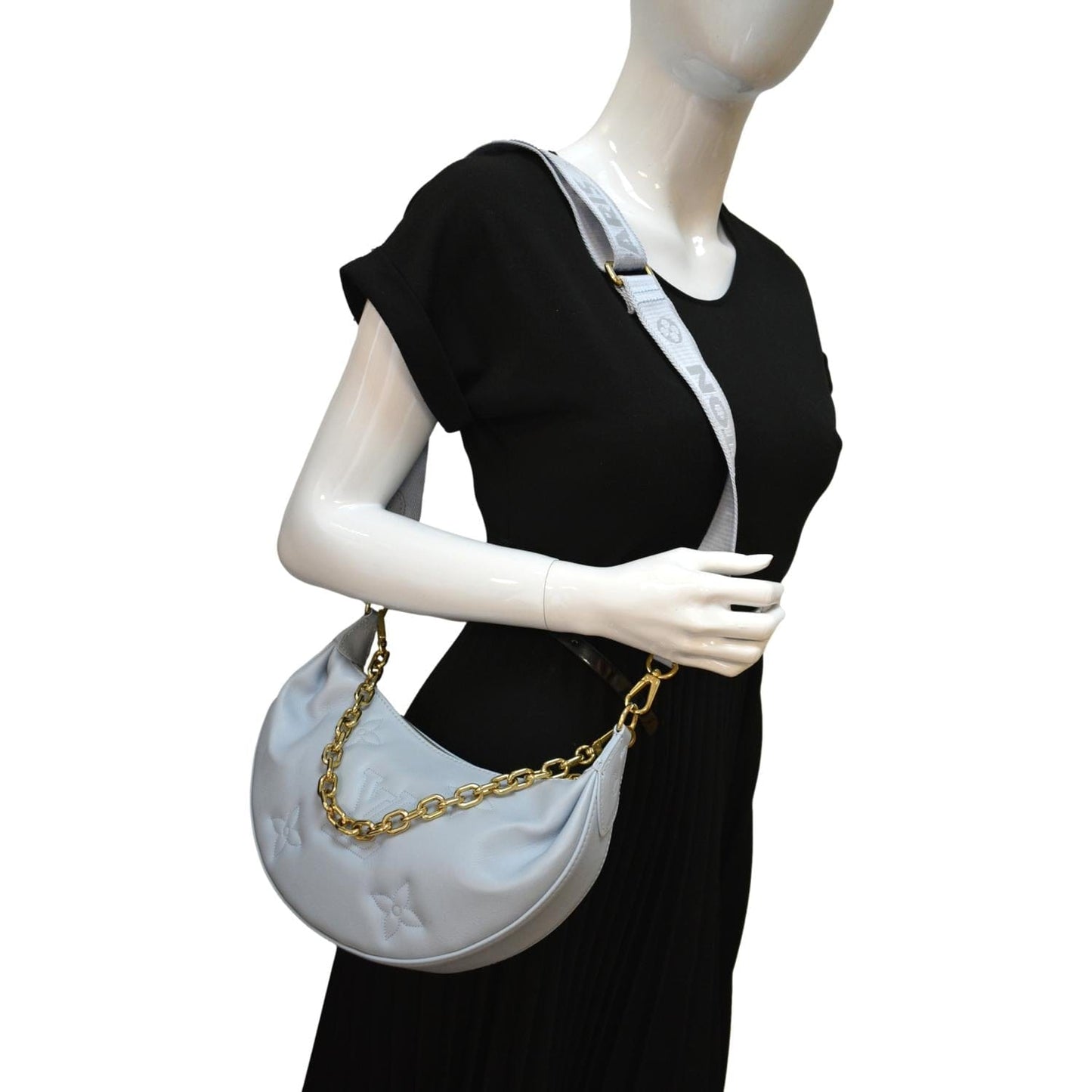 LOUIS VUITTON Over The Moon Calf Leather Shoulder Bag Blue