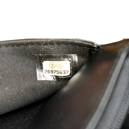 CHANEL Boy Woc Lambskin Leather Wallet On Chain Clutch Bag Black