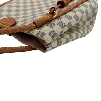 LOUIS VUITTON Propriano Damier Azur Tote Shoulder Bag White