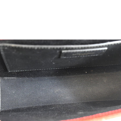 YVES SAINT LAURENT Envelope Flap Matelasse Leather Shoulder Bag Red