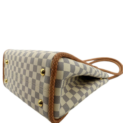 LOUIS VUITTON Propriano Damier Azur Tote Shoulder Bag White