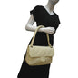 CHANEL Rope Handle Flap Chevre Leather Shoulder Bag White
