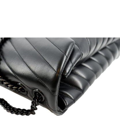 YVES SAINT LAURENT Large Loulou Matelasse Leather Chain Shoulder Bag Black