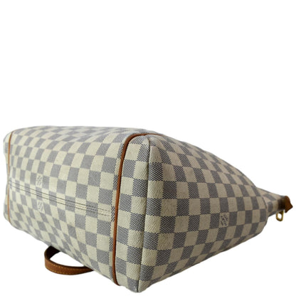 LOUIS VUITTON Totally MM Damier Azur Shoulder Bag White