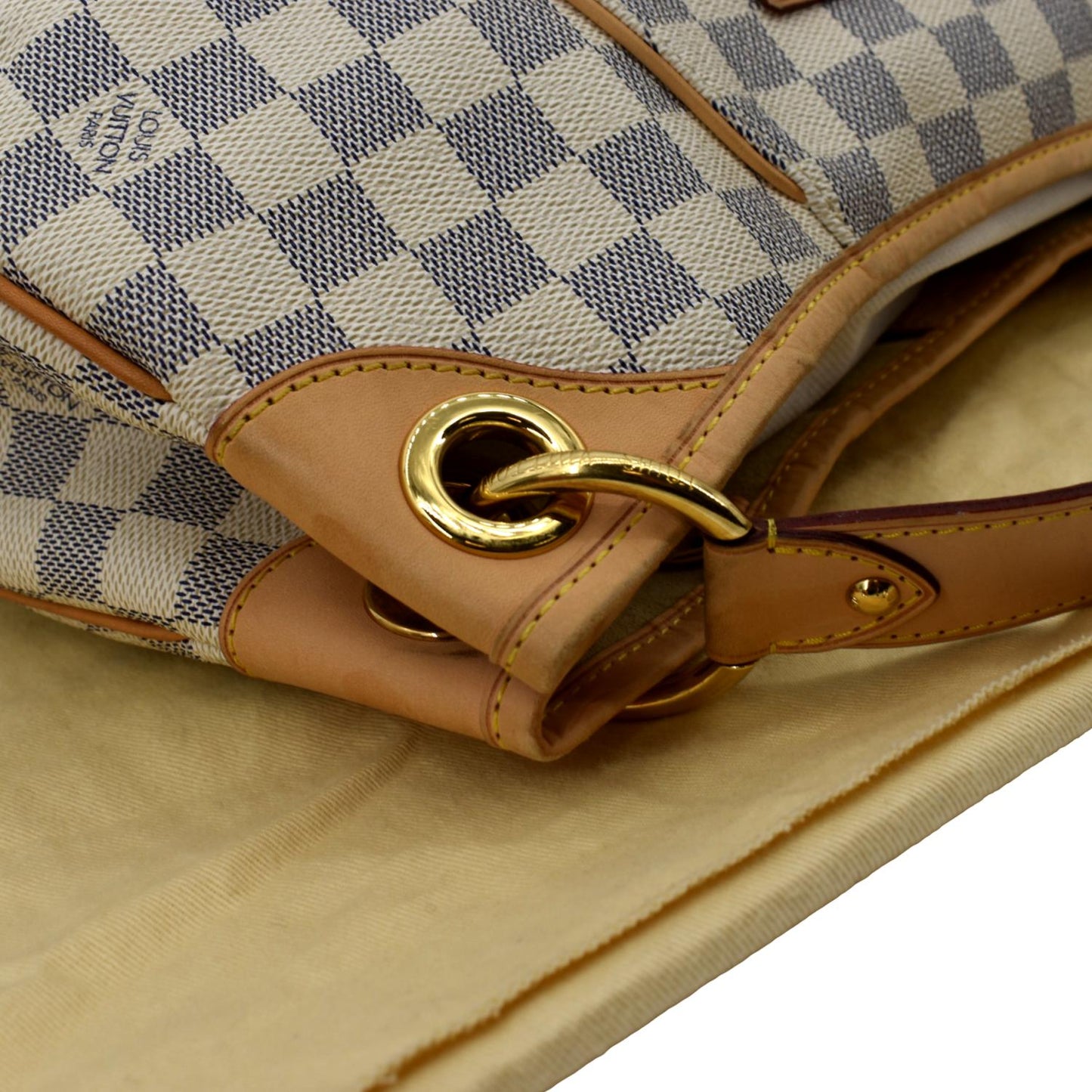 LOUIS VUITTON Galliera PM Damier Azur Shoulder Hobo Bag White