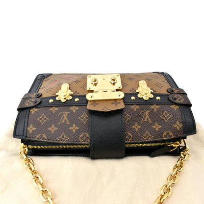 LOUIS VUITTON Trunk Clutch Reverse Monogram Crossbody Bag Brown