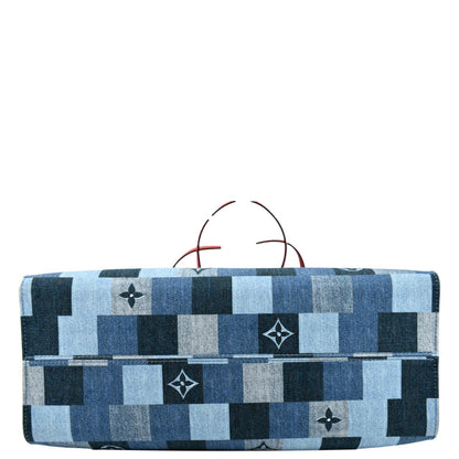 LOUIS VUITTON Onthego GM Autres Toiles Monogram Denim Shoulder Bag Blue/Red