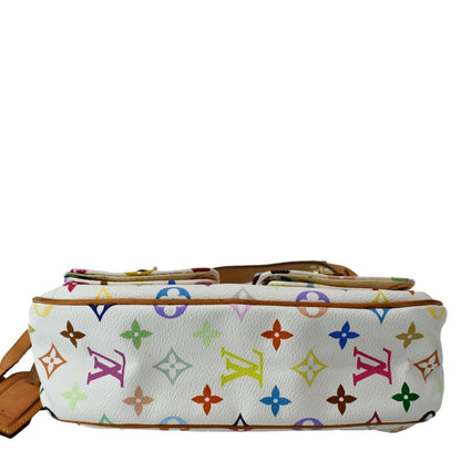 LOUIS VUITTON Lodge PM Monogram Leather Shoulder Bag White
