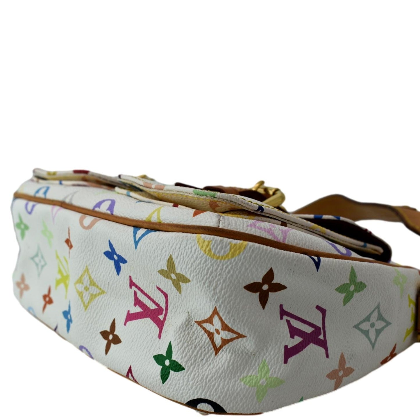 LOUIS VUITTON Lodge PM Monogram Leather Shoulder Bag White