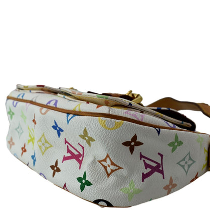 LOUIS VUITTON Lodge PM Monogram Leather Shoulder Bag White