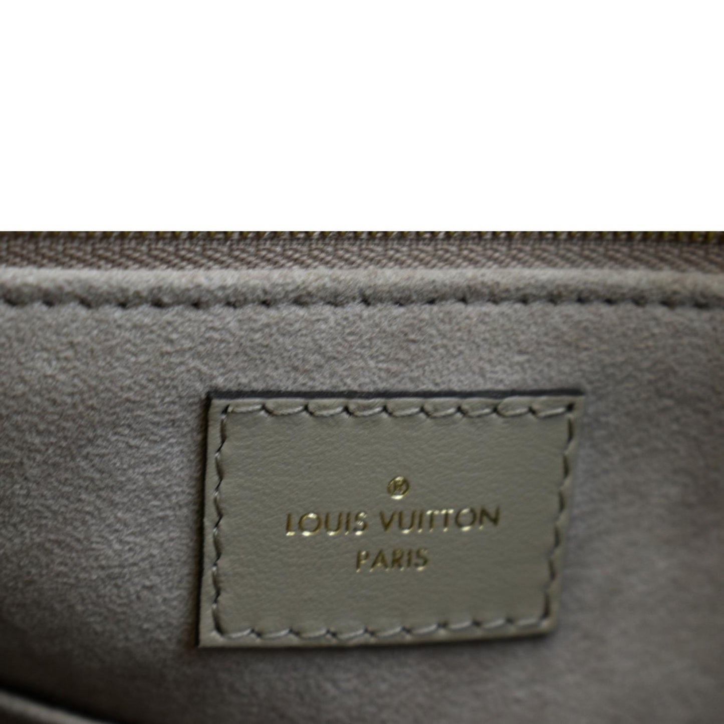 LOUIS VUITTON Onthego MM Monogram Empreinte Shoulder Bag Tourterelle