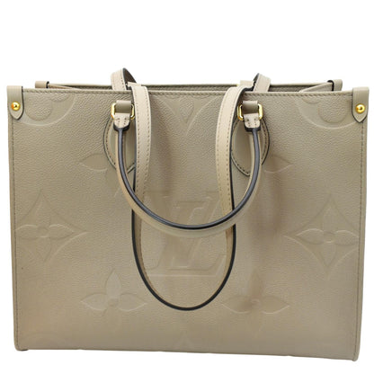 LOUIS VUITTON Onthego MM Monogram Empreinte Shoulder Bag Tourterelle