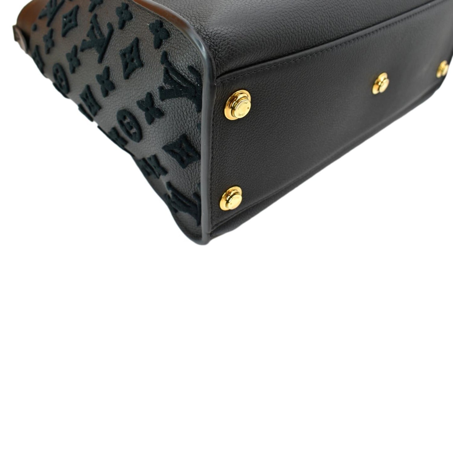 LOUIS VUITTON On My Side MM Calfskin Monogram Shoulder Bag Black