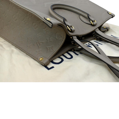 LOUIS VUITTON Onthego MM Monogram Empreinte Shoulder Bag Tourterelle