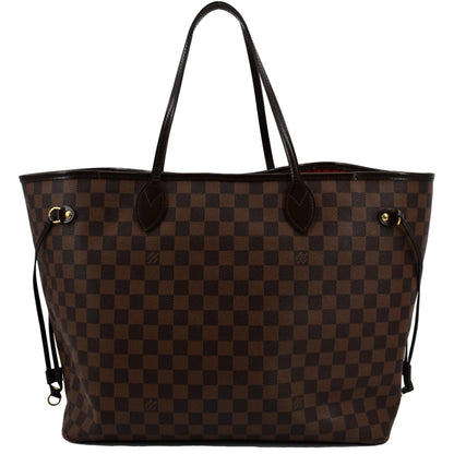 LOUIS VUITTON Neverfull GM Damier Ebene Tote Shoulder Bag Brown