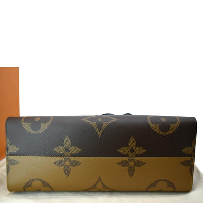 LOUIS VUITTON Onthego GM Giant Monogram Canvas Tote Shoulder Bag Brown