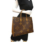 LOUIS VUITTON Onthego GM Giant Monogram Canvas Tote Shoulder Bag Brown