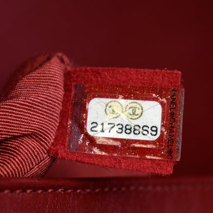 CHANEL Medium Boy Flap Calf Leather Shoulder Bag Red