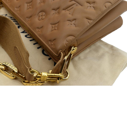 LOUIS VUITTON Coussin PM Monogram Embossed Shoulder Bag Camel