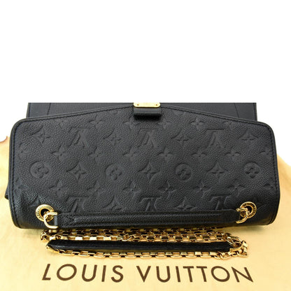LOUIS VUITTON Saint Germain MM Monogram Empreinte Leather Shoulder Bag Black